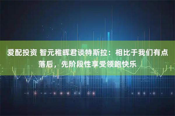 爱配投资 智元稚晖君谈特斯拉：相比于我们有点落后，先阶段性享受领跑快乐